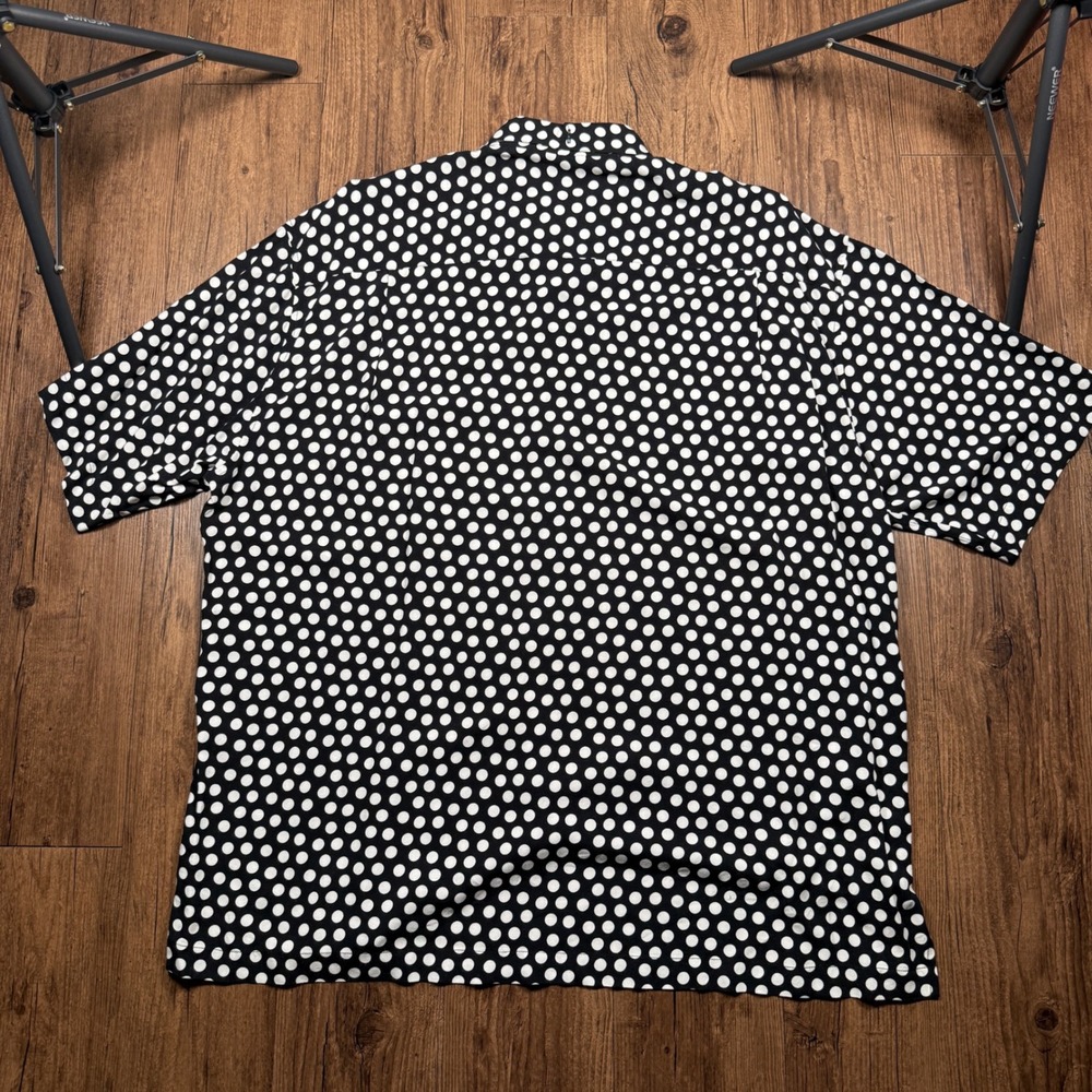 Kenny Flowers Hawaiian Shirt Mens 3XL Black Island Classics Polka Dot Rayon - Picture 9 of 10
